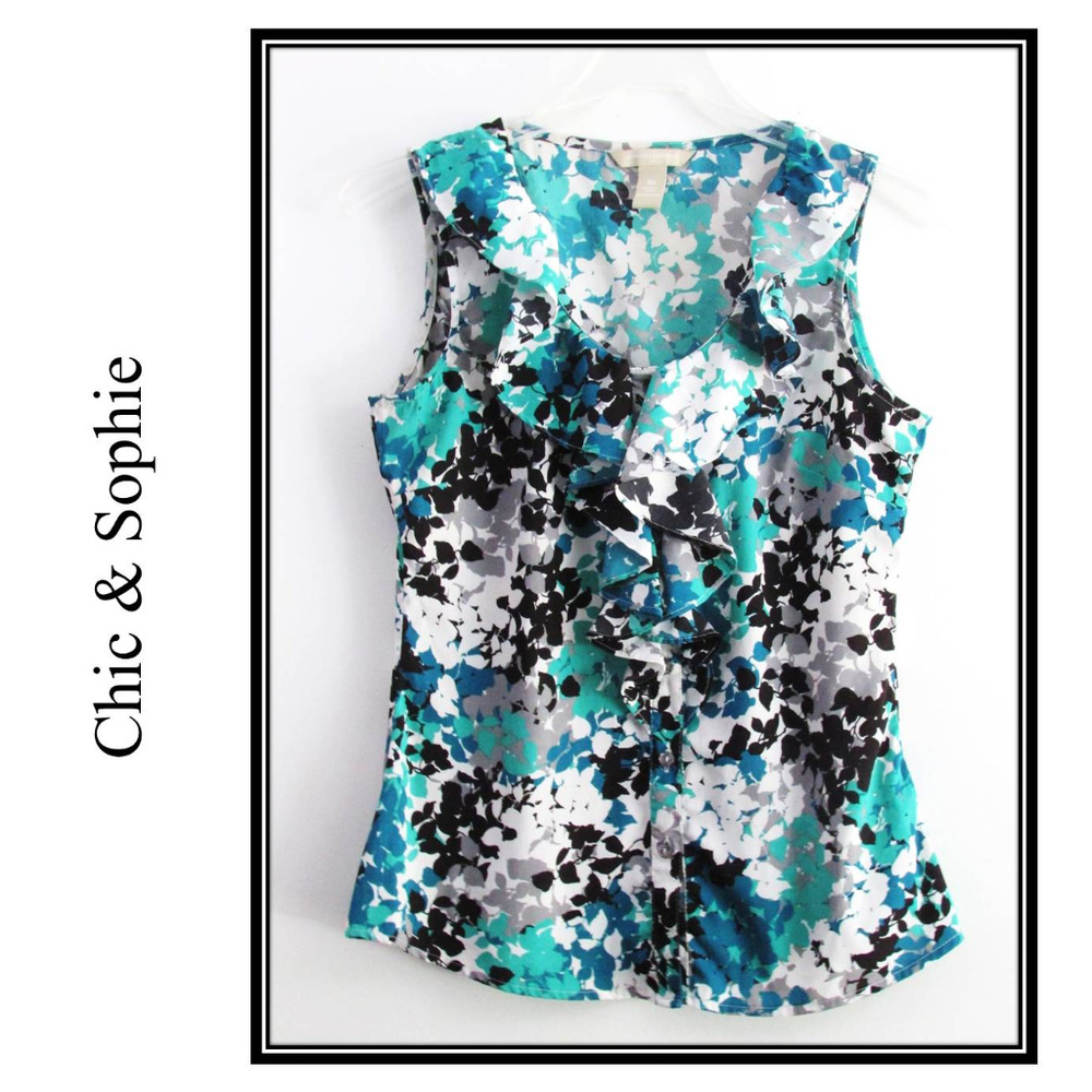 Banana Republic Floral Print Sleeveless Blouse